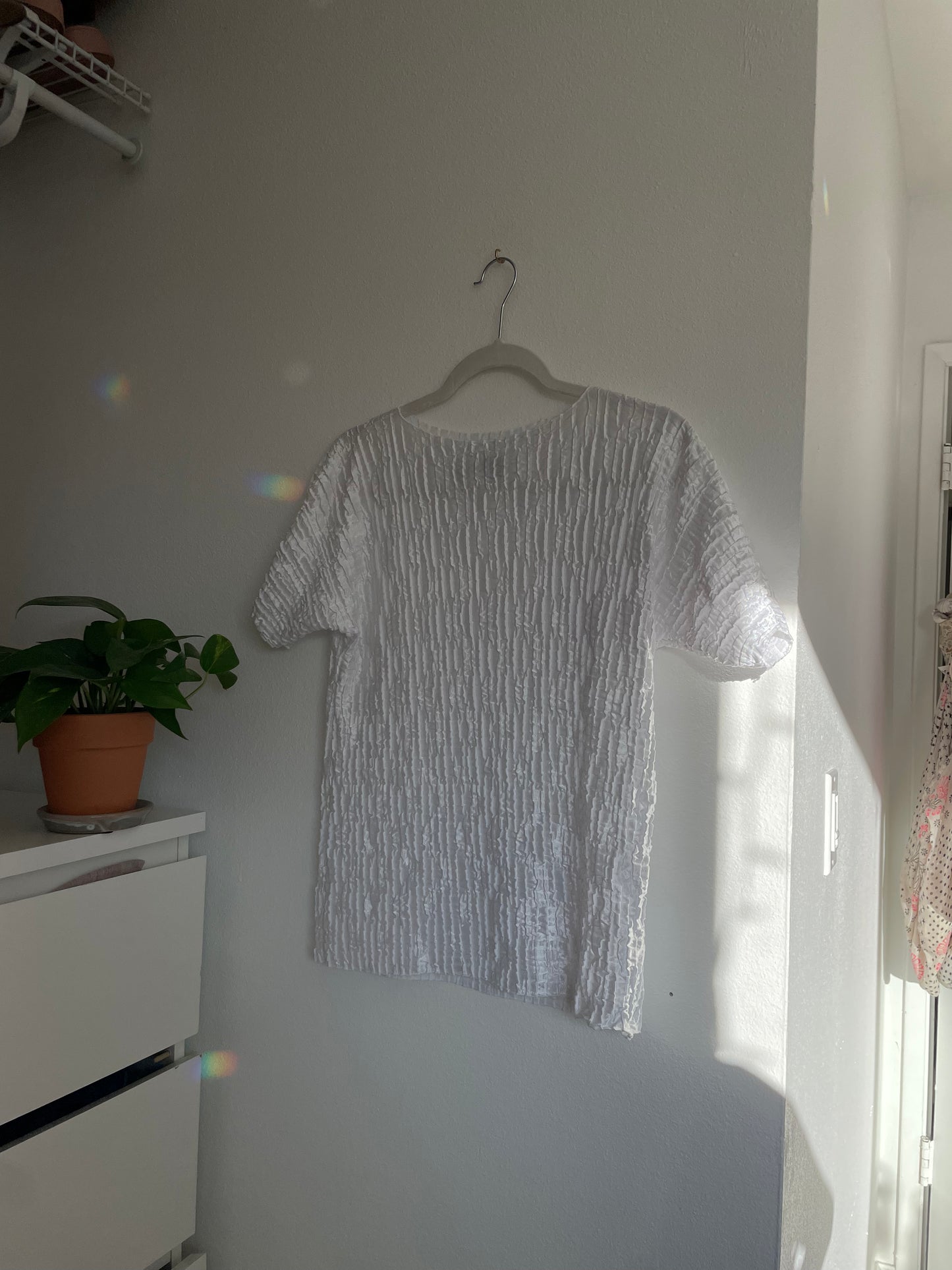 White Textured Top